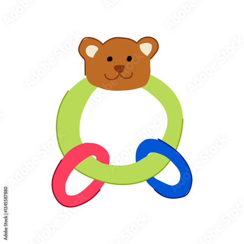 colorful baby rattle cartoon vector illustration