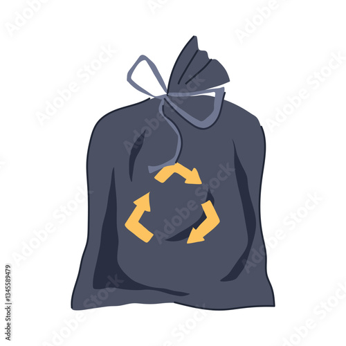 sustainable compostable trash bag cartoon vector illustration