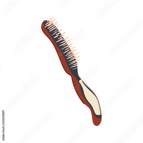 friendly hair brush wooden cartoon vector illustration