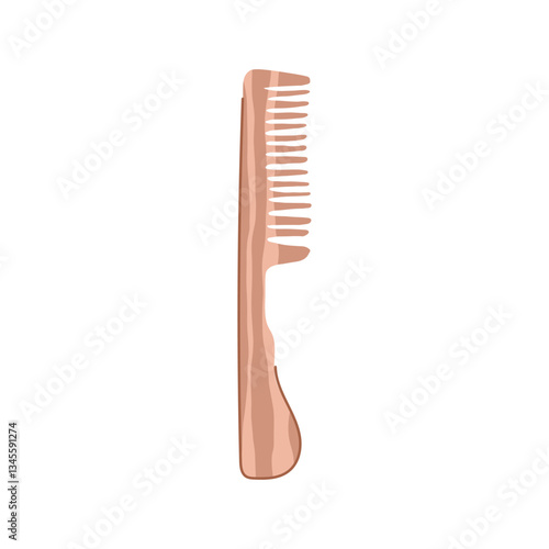 paddle hair brush wooden cartoon vector illustration
