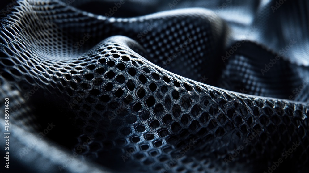 Abstract dark fabric, rippled, close-up, futuristic background Abstract dark fabric, rippled, close-up, futuristic background