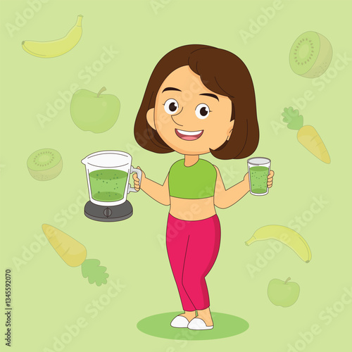 Woman drinking cold drinks for detox