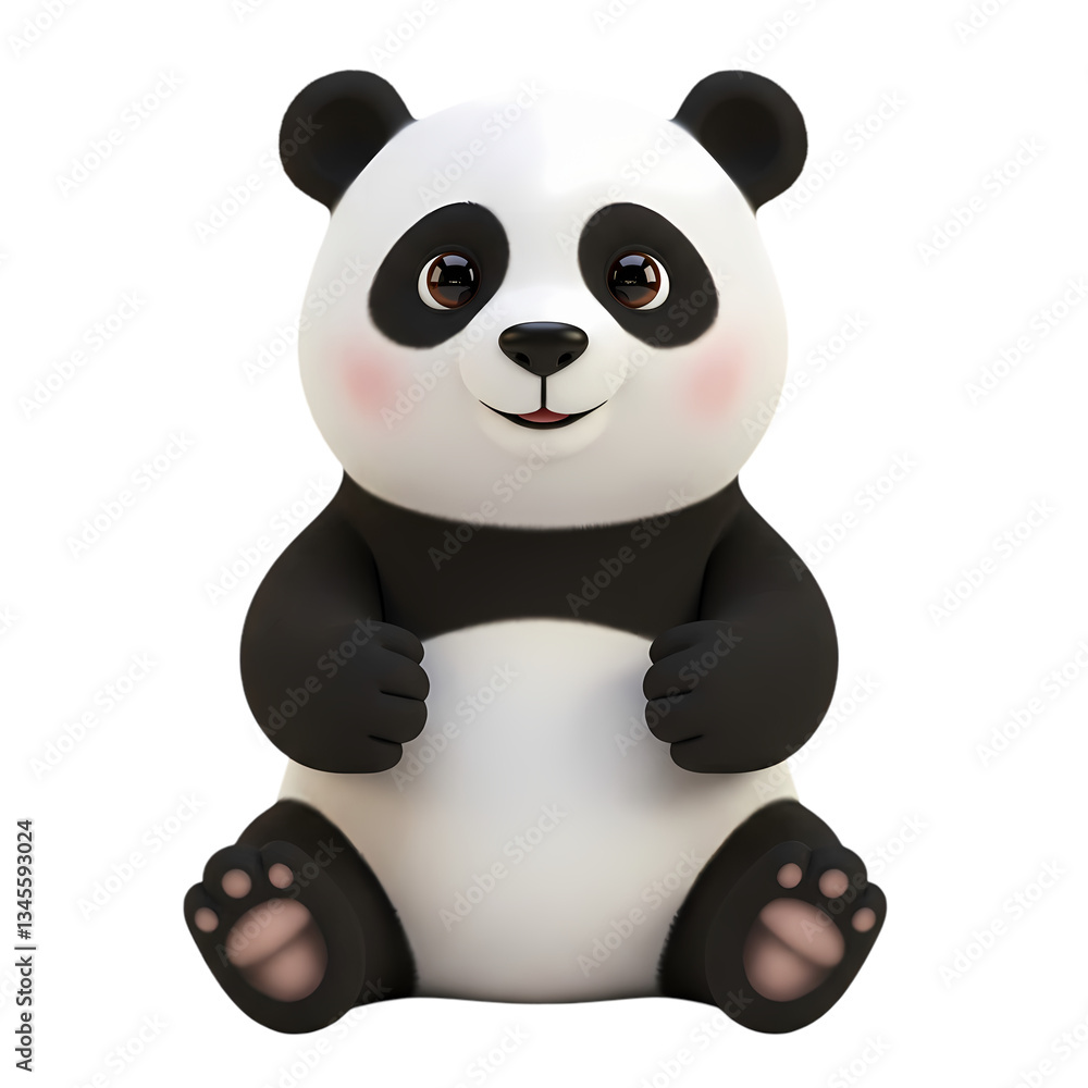 Fototapeta premium Cute Panda Bear Image on Transparent background