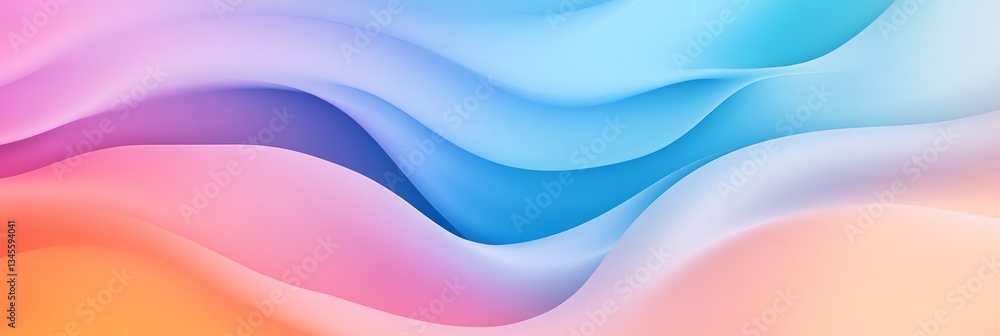 Abstract Colorful Waves Gradient Background Banner Design with Smooth Swirls Abstract Colorful Waves Gradient Background Banner Design with Smooth Swirls