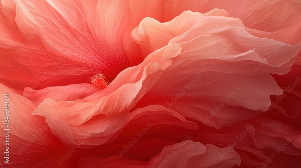 Close Up Coral Pink Flower with Delicate Petals and Soft Lighting Close Up Coral Pink Flower with Delicate Petals and Soft Lighting