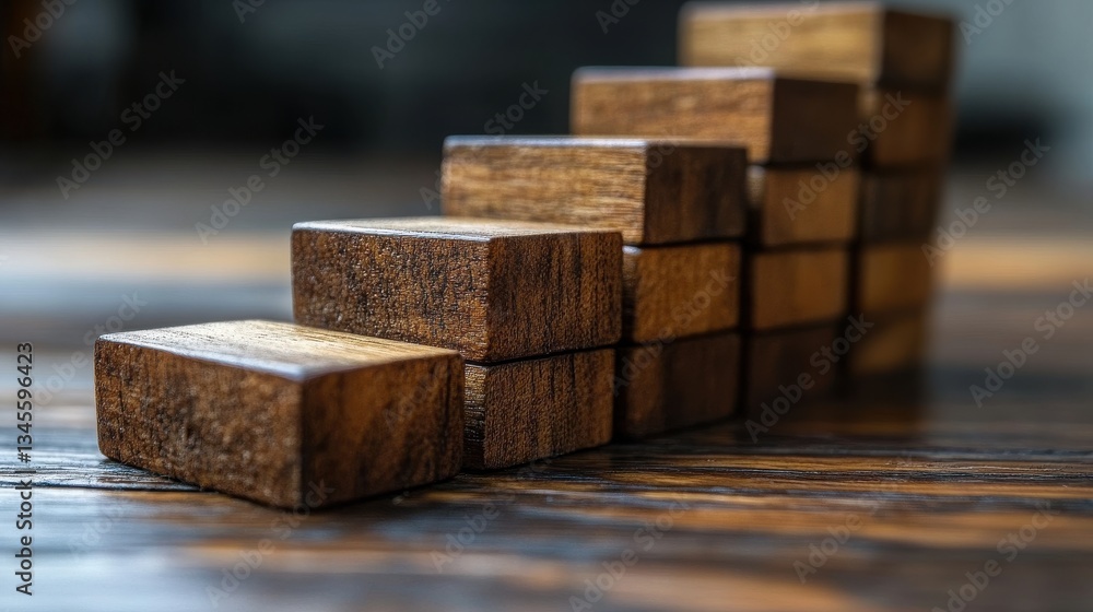setting goal and improving career putting wood blocks in staircase pattern setting goal and improving career putting wood blocks in staircase pattern