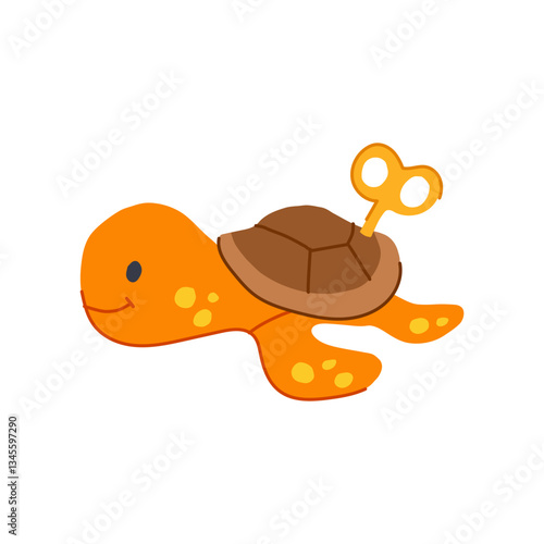 spring wind up toy cartoon vector illustration