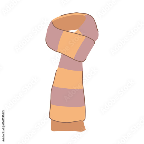 plaid winter scarf man cartoon vector illustration