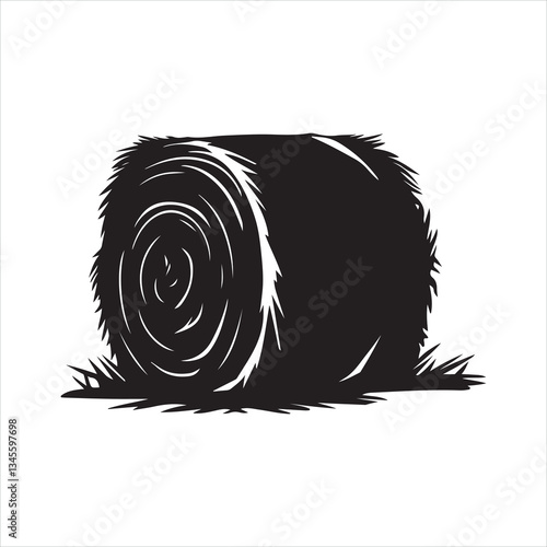 hay bale silhouette
