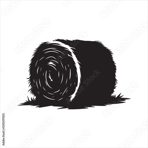 hay bale silhouette
