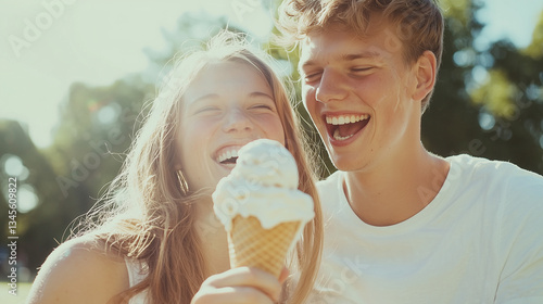 Shared Delight: A young cou...