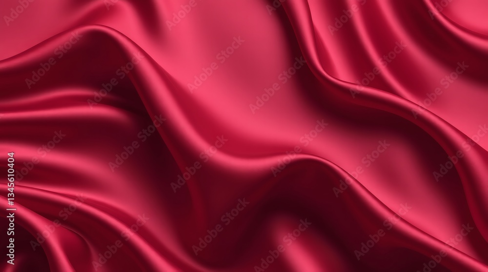 Obraz premium Closeup of red silk fabric with smooth texture and shiny surface.