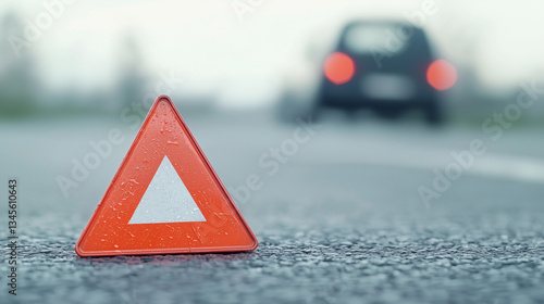 Caution Ahead: A red hazard...