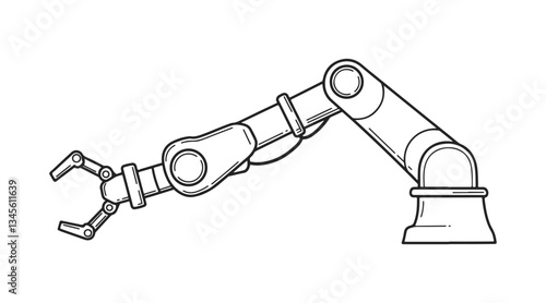 Robotic hand manipulator silhouette symbol icon.