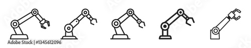 Robotic hand manipulator silhouette symbol icon.