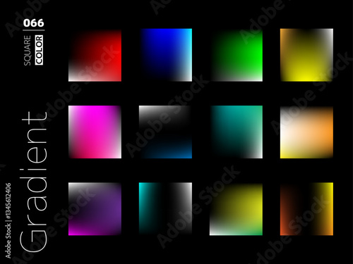 グラデーションの四角形スタイルのセット 066