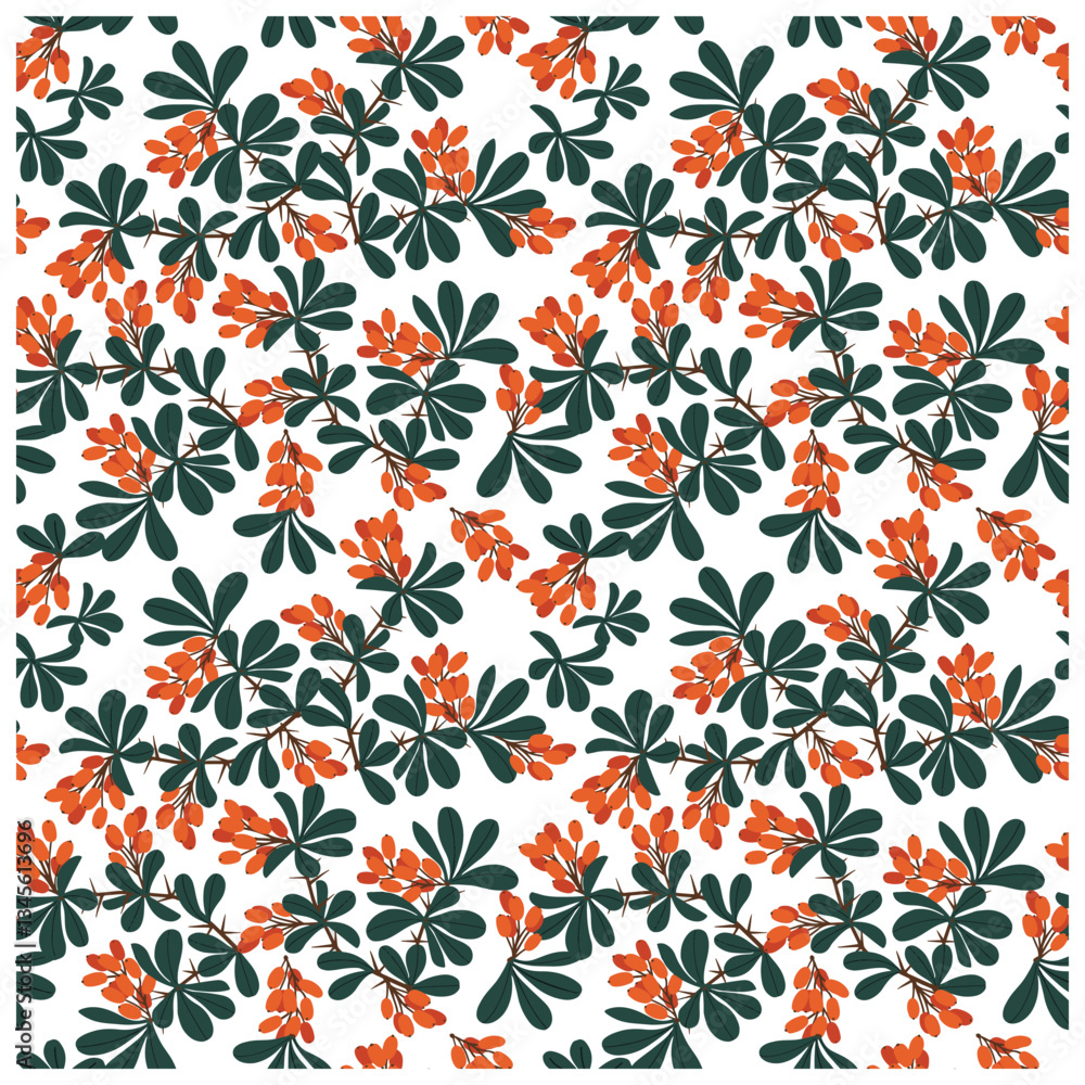 decorative square repeat floral print pattern featuring clusters of orange flowers and dark blue leaves on a white background, it could be used as a wallpaper, fabric design, or other bags, pillow decorative square repeat floral print pattern featuring clusters of orange flowers and dark blue leaves on a white background, it could be used as a wallpaper, fabric design, or other bags, pillow