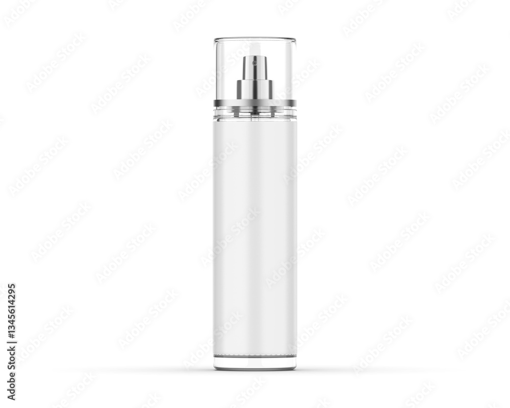 Body mist mockup for branding and presentation. Transparent mist bottle mock up on isolated white background, 3d illustration Body mist mockup for branding and presentation. Transparent mist bottle mock up on isolated white background, 3d illustration