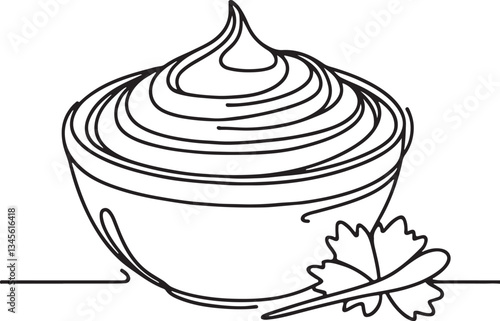 Elegant Hummus Line Drawing Design