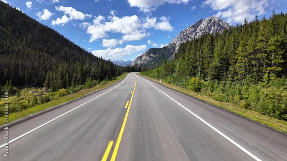 POV Driving on a Scenic Mountain Highway: A Summer Road Trip. BC, Canada. POV Driving on a Scenic Mountain Highway: A Summer Road Trip. BC, Canada.