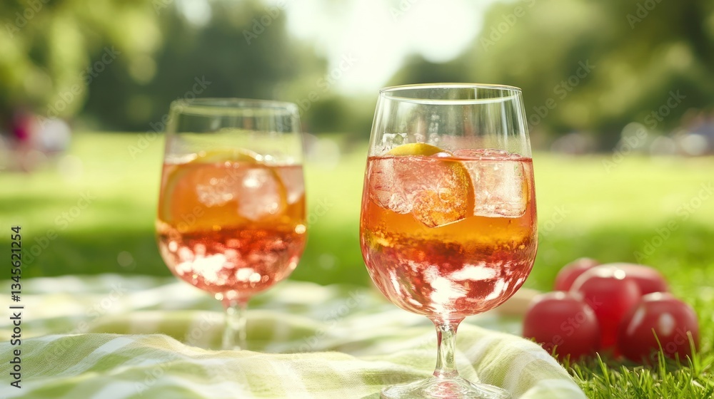 Refreshing Aperol Spritz on a Sunny Picnic Refreshing Aperol Spritz on a Sunny Picnic