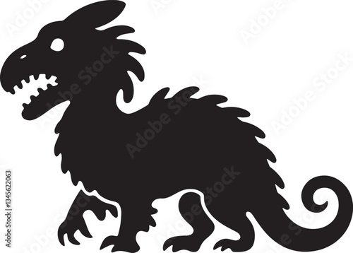 Chupacabra silhouette vector design on white background