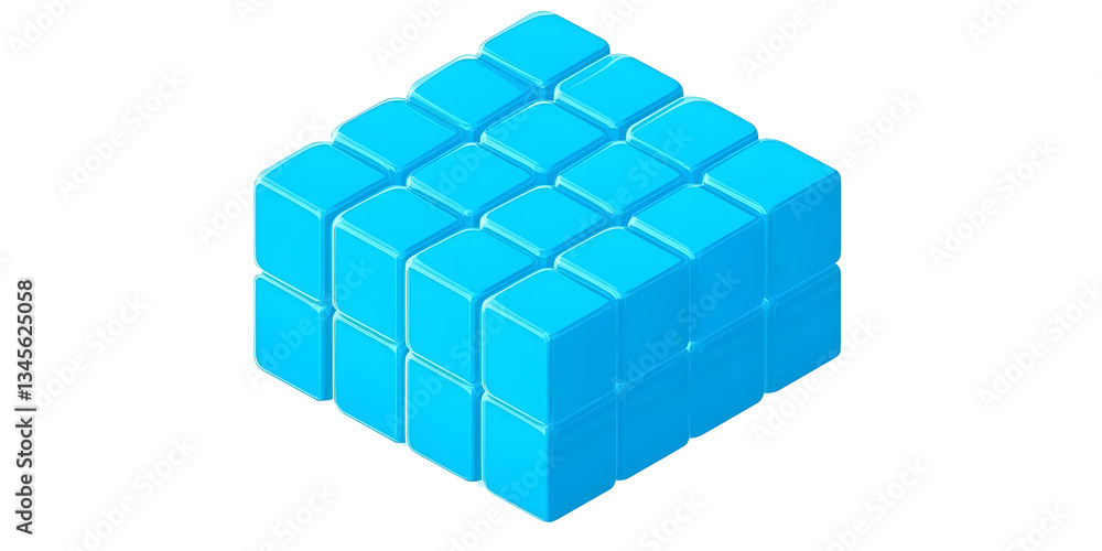 Isometric 3D Illustration of Blue Geometric Cube Blocks with Pixel Grid Pattern Creating an Abstract Mosaic Stacked and Arranged on Transparent Background Isometric 3D Illustration of Blue Geometric Cube Blocks with Pixel Grid Pattern Creating an Abstract Mosaic Stacked and Arranged on Transparent Background