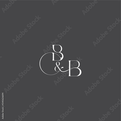 monogram wedding logo concept initial with line BB luxury curvy style letter