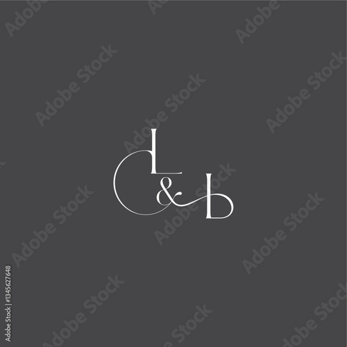 monogram wedding logo concept initial with line LI luxury curvy style letter