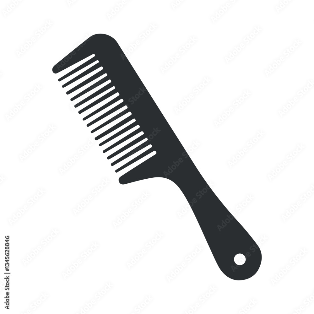 black comb silhouette vector, hairbrush icon for barbershop, hair styling tool illustration black comb silhouette vector, hairbrush icon for barbershop, hair styling tool illustration