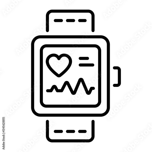A linear style icon of a fitness tracker watch 