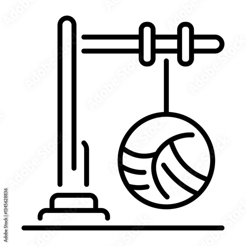 Line style icon of a punching ball exercise 