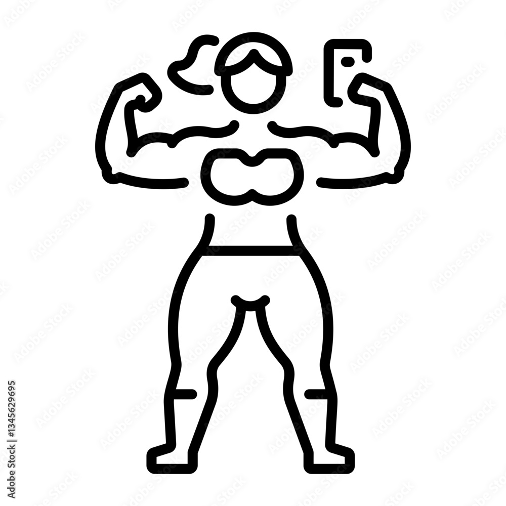 A linear style icon of a strong woman doing calisthenics A linear style icon of a strong woman doing calisthenics
