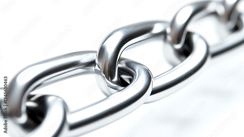 Fototapeta premium Close-up view of a metallic chain link.