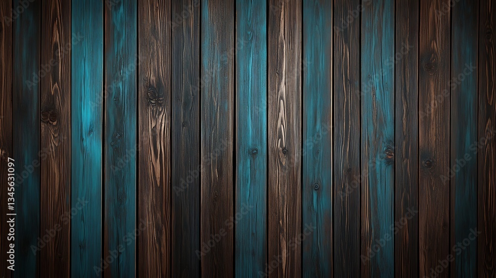 Dark Teal and Brown Wooden Plank Background Texture AI Generated Dark Teal and Brown Wooden Plank Background Texture AI Generated