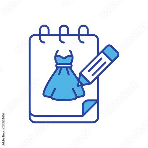 Fashion Sketch icon isolated on a white background. Vector illustration.