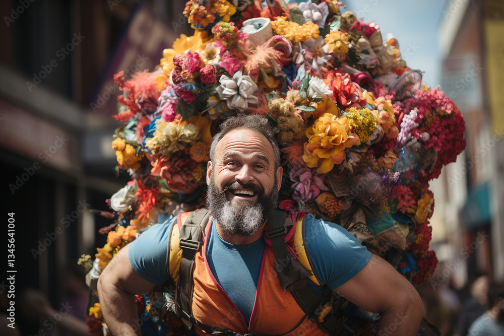 depicting determination and strength required to move forward, struggle of carrying a heavy load is portrayed both physically and metaphorically depicting determination and strength required to move forward, struggle of carrying a heavy load is portrayed both physically and metaphorically
