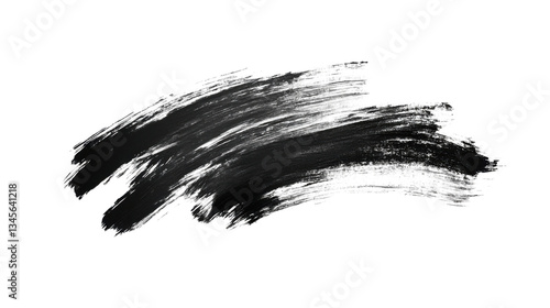 Black brush strokes creating abstract design on transparent background