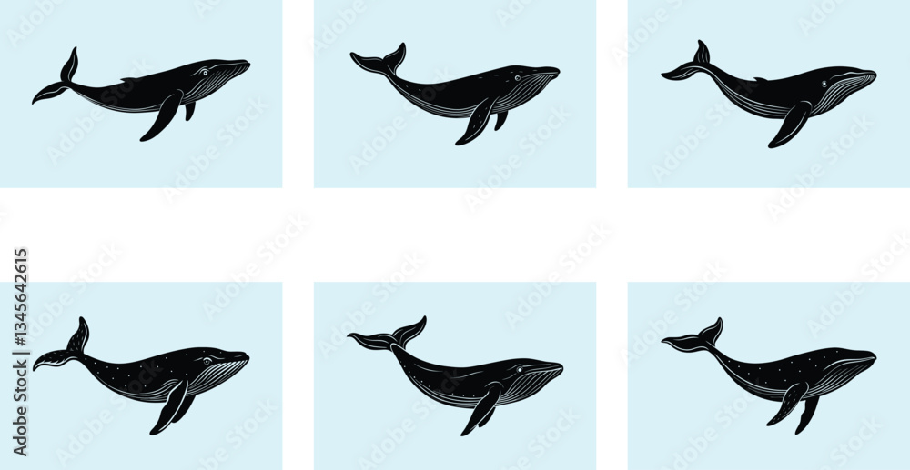 Obraz premium Humpback Whale Silhouette vector