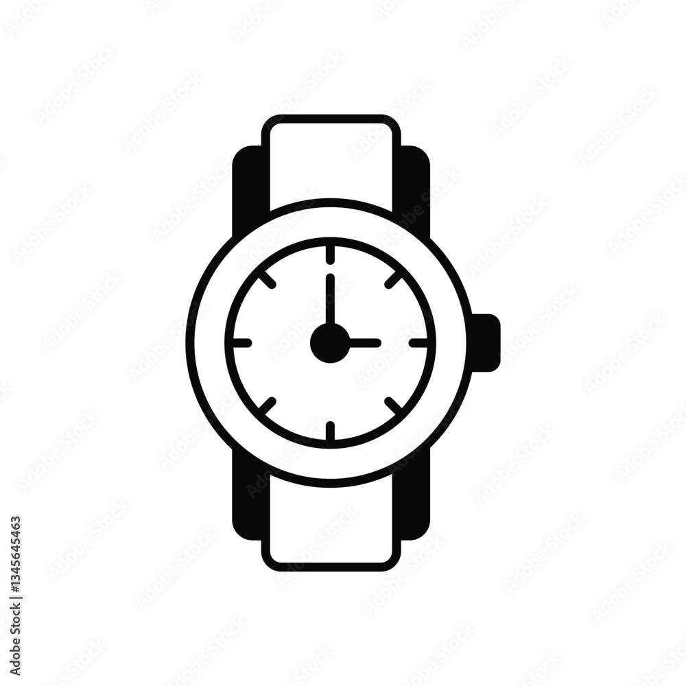 Watch icon isolated on a white background. Vector illustration. Watch icon isolated on a white background. Vector illustration.