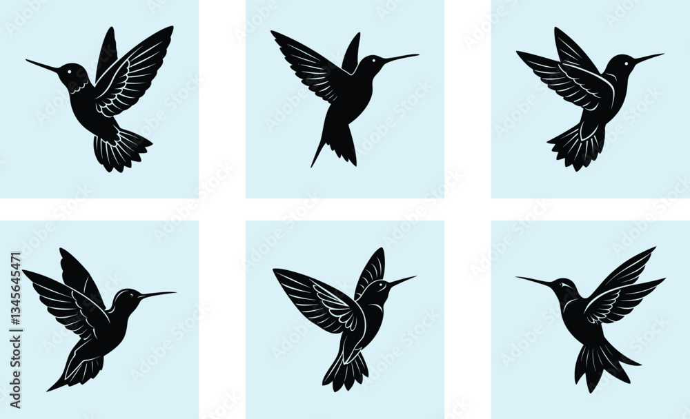 Fototapeta premium Hummingbird Silhouette vector