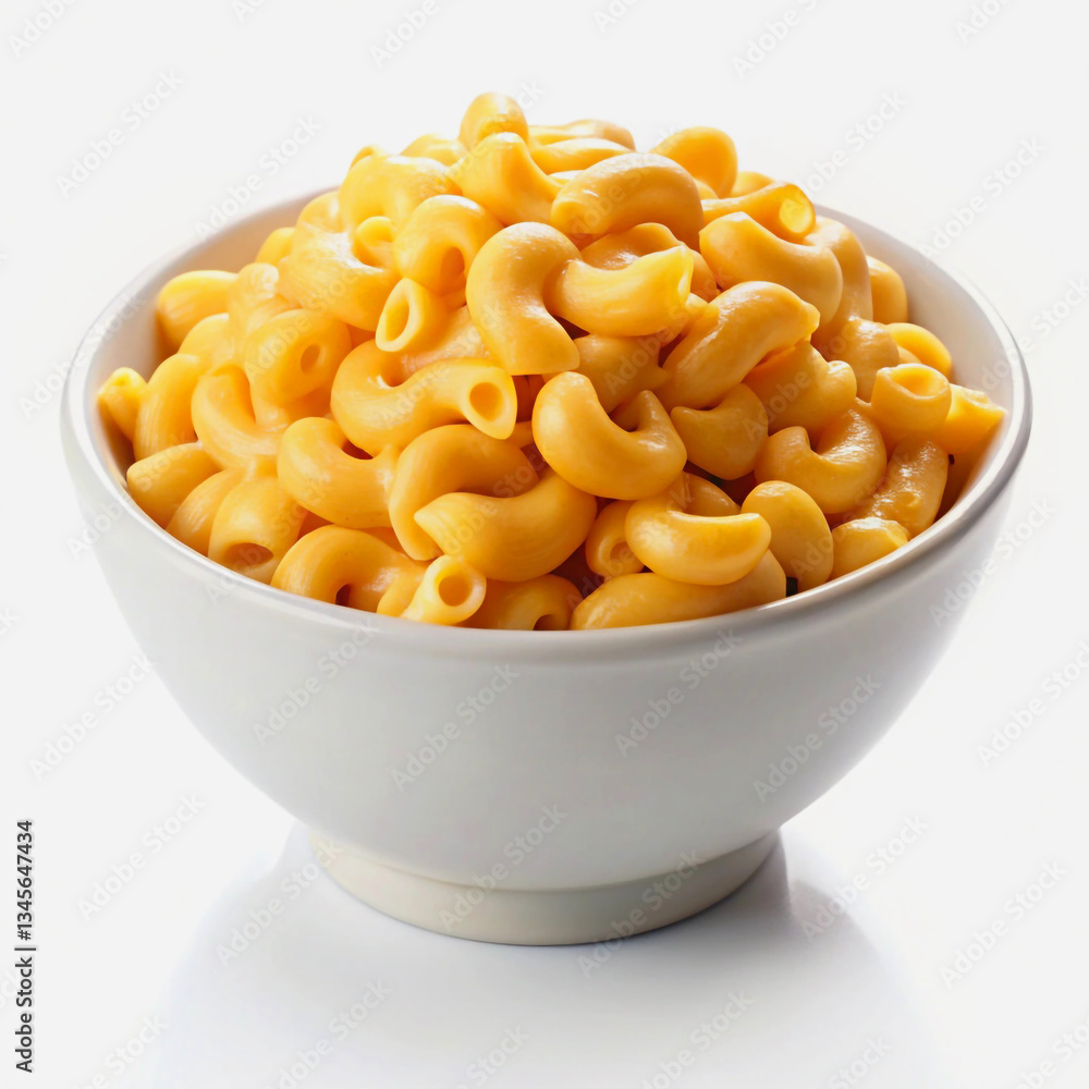 Creamy Macaroni and Cheese on a Plate. Delicious Mac and Cheese Isolated on White Background. Rich and Creamy Pasta Dish. Creamy Macaroni and Cheese on a Plate. Delicious Mac and Cheese Isolated on White Background. Rich and Creamy Pasta Dish.