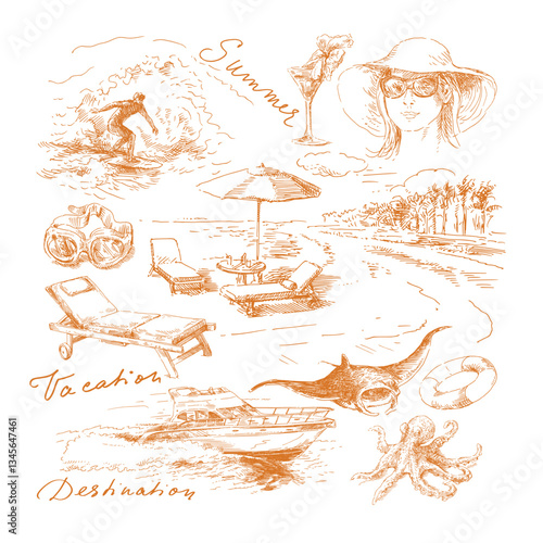 summer vacation - original hand drawn collection