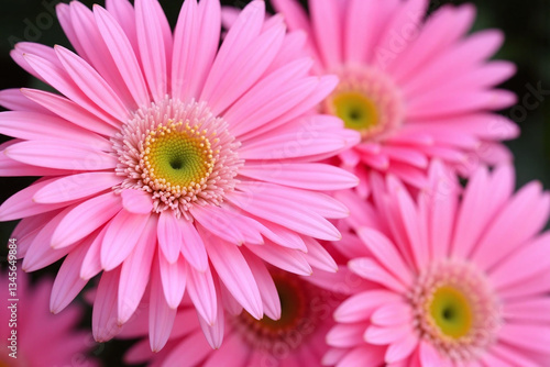 bunch of pink flowers sitting on top of a table