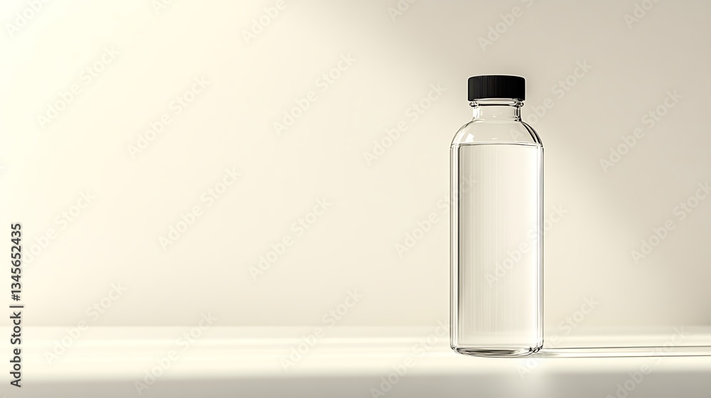 Glass Bottle Mockup: Minimalist Product Photography Glass Bottle Mockup: Minimalist Product Photography