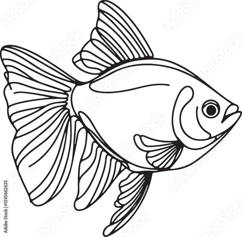 Minimalist Tetra Fish Line Drawing Ideas