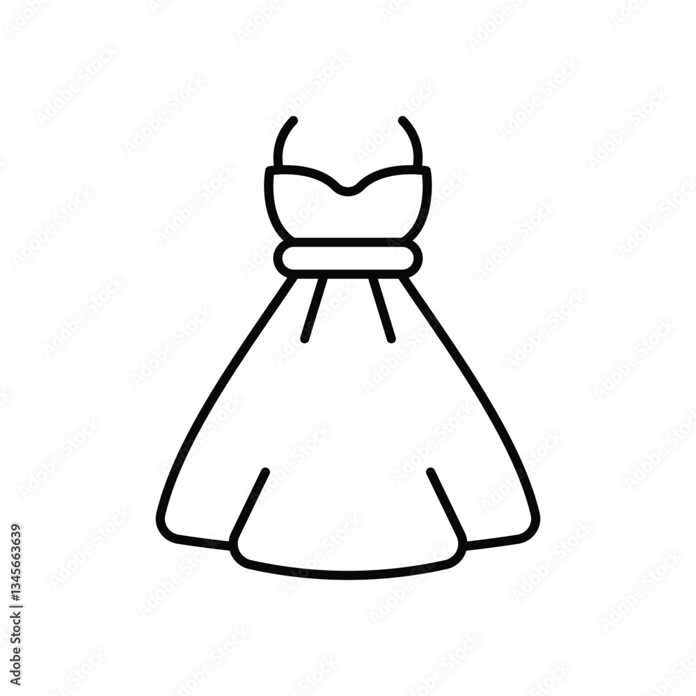 Dress icon isolated on a white background. Vector illustration. Dress icon isolated on a white background. Vector illustration.