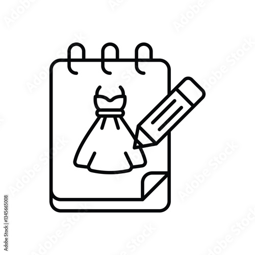 Fashion Sketch icon isolated on a white background. Vector illustration.