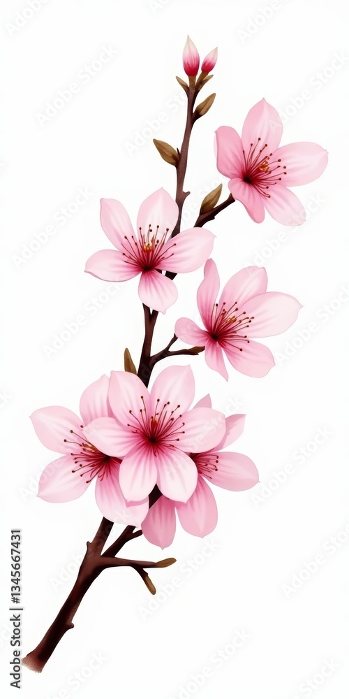Obraz premium Delicate pink petals and dark brown branches
