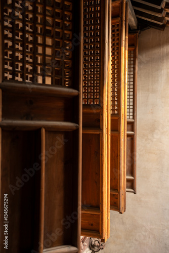 Wooden structures and carving artworks in Anhui, China